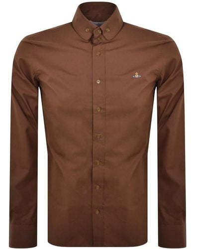 Vivienne Westwood Slim Long Sleeved Shirt - Brown