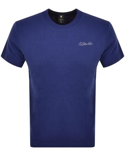 G-Star RAW Raw Regular Logo T Shirt - Blue