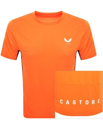 Castore Mix Mesh Performance T Shirt - Orange