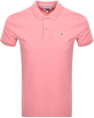 Tommy Hilfiger Slim Placket Polo Shirt - Pink