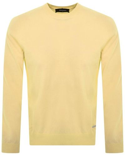 DSquared² Crew Neck Knit Sweater - Yellow