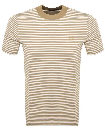 Fred Perry Fine Stripe T Shirt - Natural