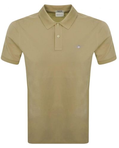 GANT Regular Shield Pique Polo T Shirt - Green