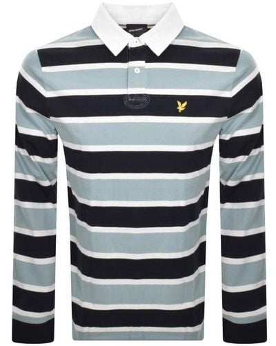 Lyle & Scott Stripe Rugby Polo Shirt - Blue