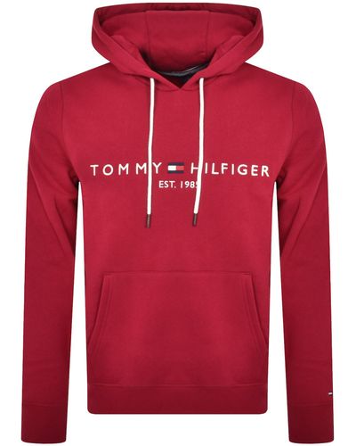 Tommy Hilfiger Logo Hoodie - Red