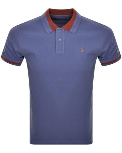 Vivienne Westwood Logo Polo T Shirt - Blue