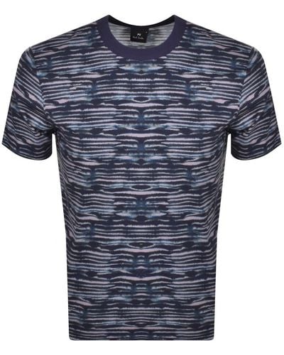Paul Smith Tie Dye Stripe T Shirt - Blue