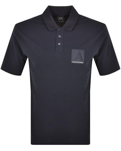 Armani Exchange Logo Polo T Shirt - Blue