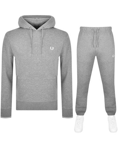 Fred Perry Tipped Hooded Tracksuit - Gray