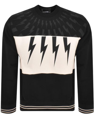 Sweatshirts & Sweaters Neil Barrett - Lightning bolt print sweatshirt -  PBJS333AG517S069