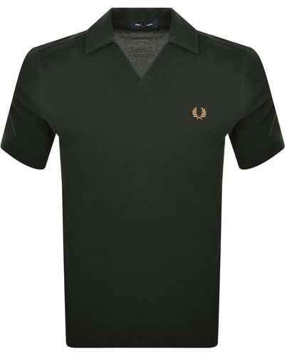 Fred Perry Open Collar Polo T Shirt - Green
