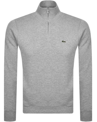Lacoste Half Zip Logo Sweatshirt - Grey