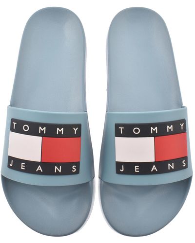 Tommy Hilfiger Essential Logo Pool Sliders - Blue