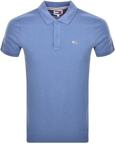 Tommy Hilfiger Slim Placket Polo Shirt - Blue