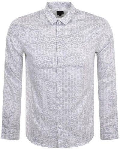 Armani Exchange Long Sleeve Shirt - Blue