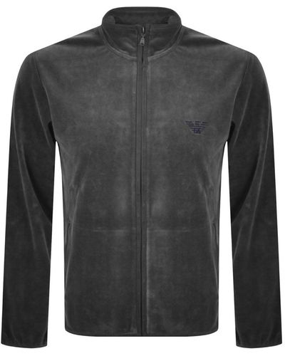Armani Emporio Lounge Velour Sweatshirt - Gray