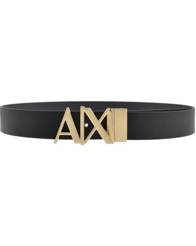 Armani Exchange Reversible Plate Belt - Black