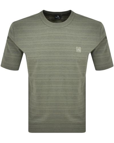 Paul Smith Regular Fit Stripes T Shirt - Green