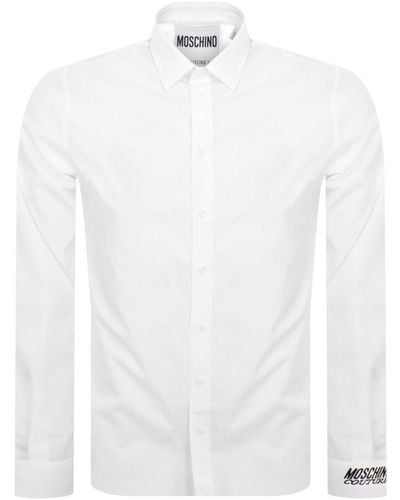 Moschino Logo Long Sleeve Shirt - White