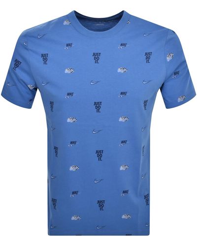Nike Logo T Shirt - Blue