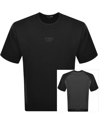 Armani Emporio Short Sleeve Sweatshirt - Black