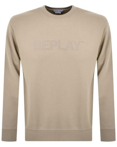 Replay Crew Neck Sweatshirt - Natural