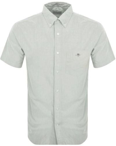 GANT Regular Oxford Short Sleeved Shirt - Gray