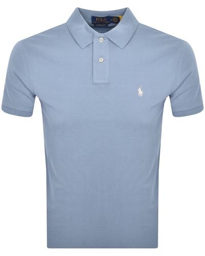 Ralph Lauren Custom Slim Polo T Shirt - Blue