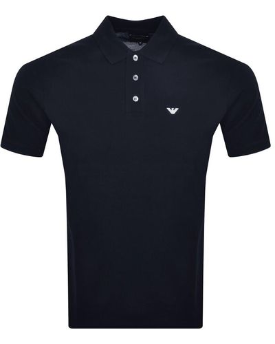 Armani Emporio Short Sleeved Polo T Shirt - Blue