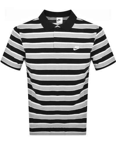 Nike Stripe Polo T Shirt - Black