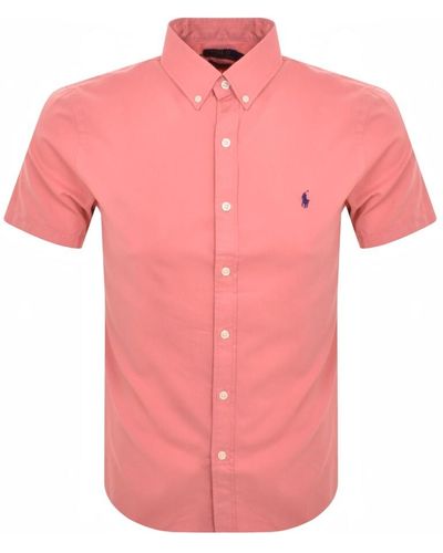 Ralph Lauren, Shirts, Ralph Lauren Mens 3xb Short Sleeve Button Down  Shirtpink Green Check Pink Logo