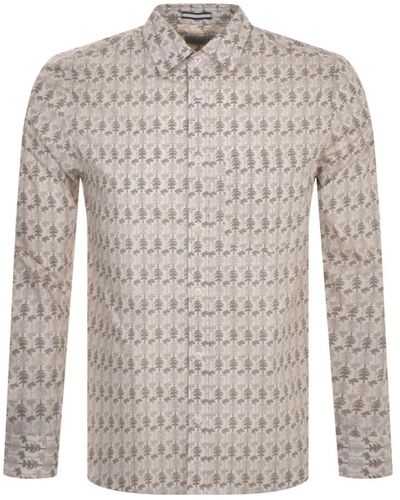 Ted Baker Temple Long Sleeved Shirt - Natural