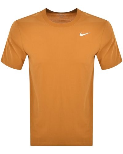 Nike Training Dri Fit Logo T Shirt - Orange