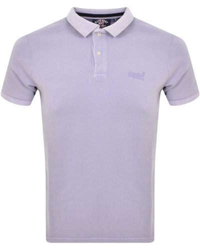 Superdry Short Sleeved Polo T Shirt - Purple