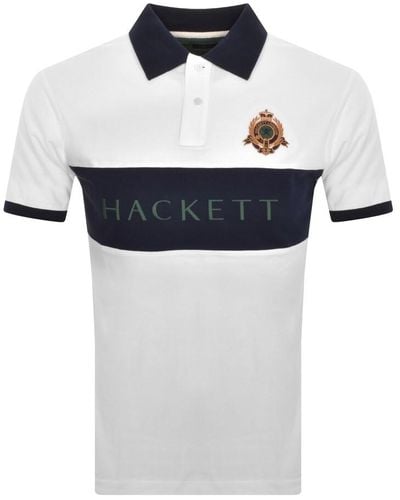 Hackett Panel Polo T Shirt - White