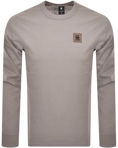 G-Star RAW Raw Premium Base Long Sleeve T Shirt - Gray