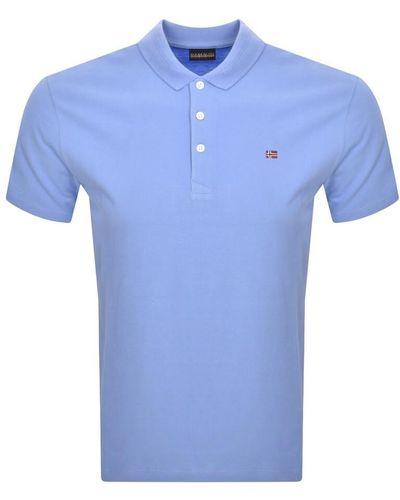 Napapijri Ealis Short Sleeve Polo T Shirt - Blue