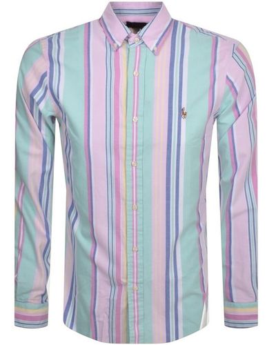 Ralph Lauren Custom Fit Stripe Shirt - Blue