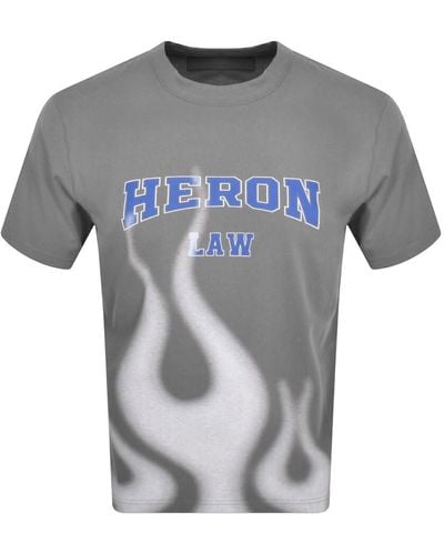 Heron Preston Heron Law Flames T Shirt - Gray