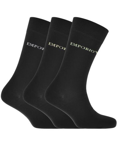 Armani Emporio 3 Pack Socks - Black