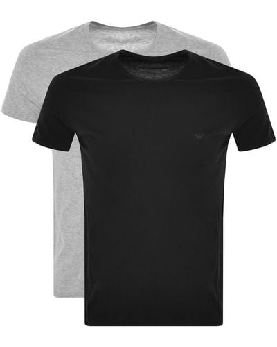 Armani Emporio Lounge 2 Pack T Shirt - Black