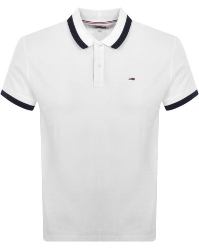 Tommy Hilfiger Solid Tipped Polo Shirt - White