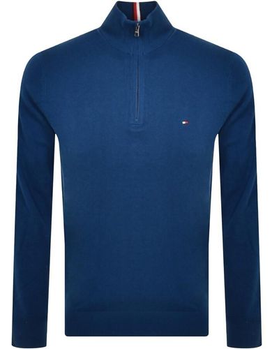 Tommy Hilfiger Cashmere Half Zip Sweater - Blue