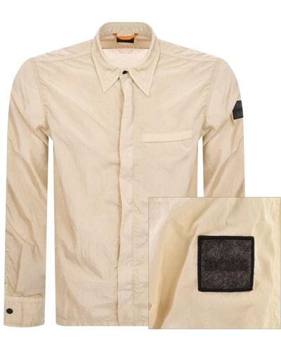 BOSS Boss Laio Long Sleeve Overshirt - Natural