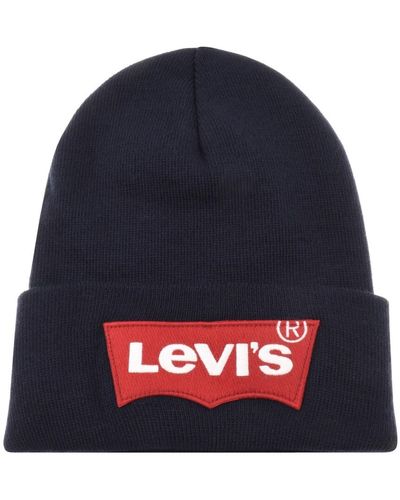 Levi's Batwing Oversized Logo Beanie Hat - Blue