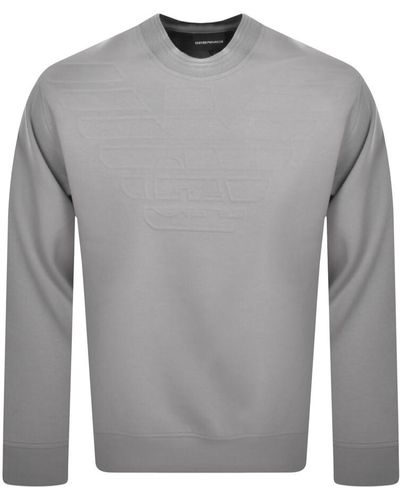 Armani Emporio Crew Neck Logo Sweatshirt - Gray