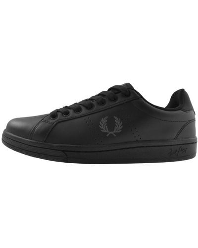 Fred Perry B721 Leather Trainers - Black