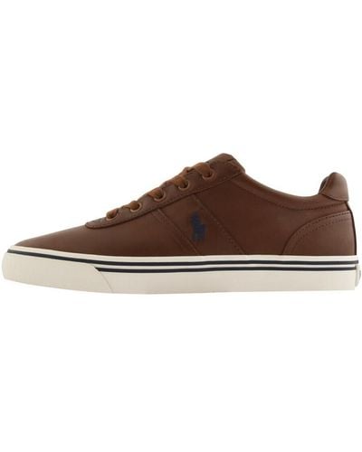 Ralph Lauren Hanford Leather Trainers - Brown