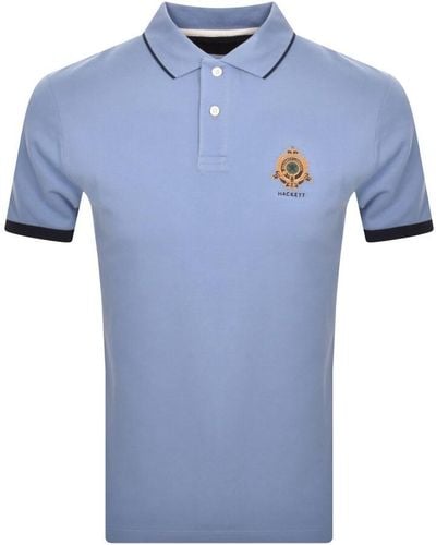 Hackett Logo Polo T Shirt In - Blue