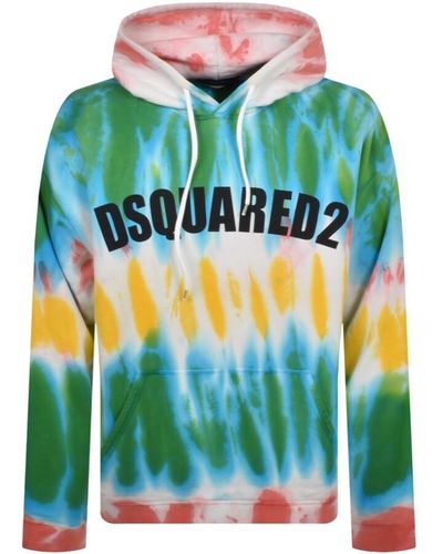 DSquared² Herca Fit Tie Dye Hoodie Off - Green